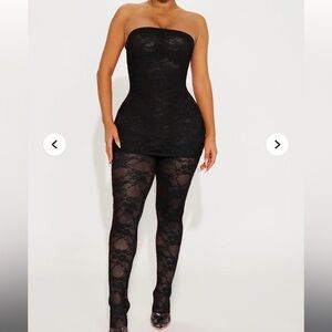 Fashion Nova Black Lace Hosiery